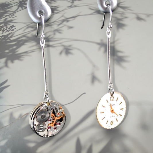 1 kpl - Rannekello korvakorut vintage steampunk - yksittäin eli ei parii