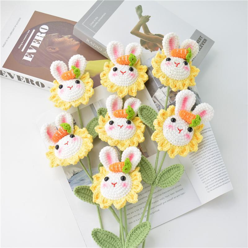 Home Hand Diy Knitting Crochet Material Kit käsityöpaketti  kukkakimppu