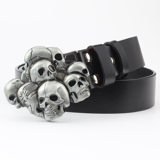 Casual Skull -koristeltu  musta vyö