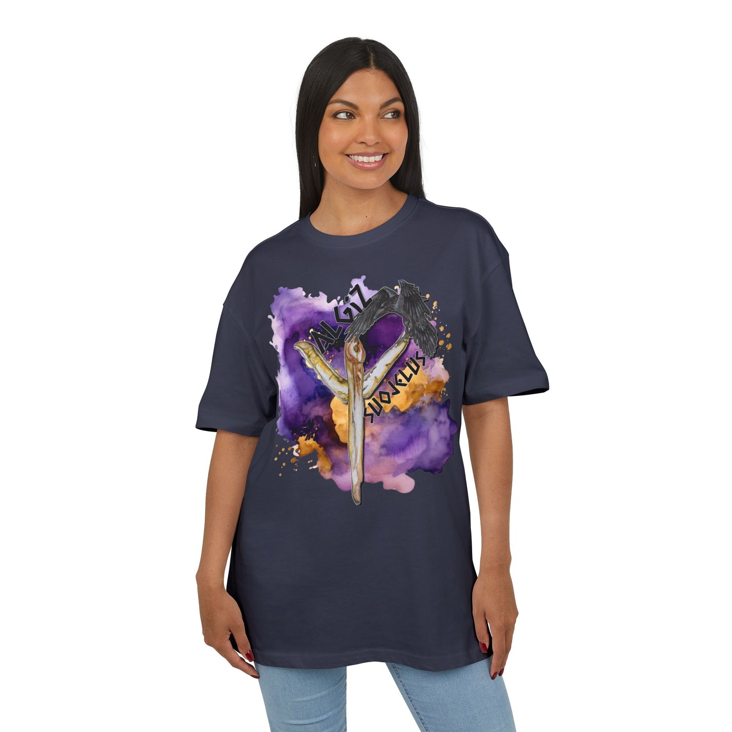 Riimu Algiz t-paita Unisex Heavy Oversize Teeppari