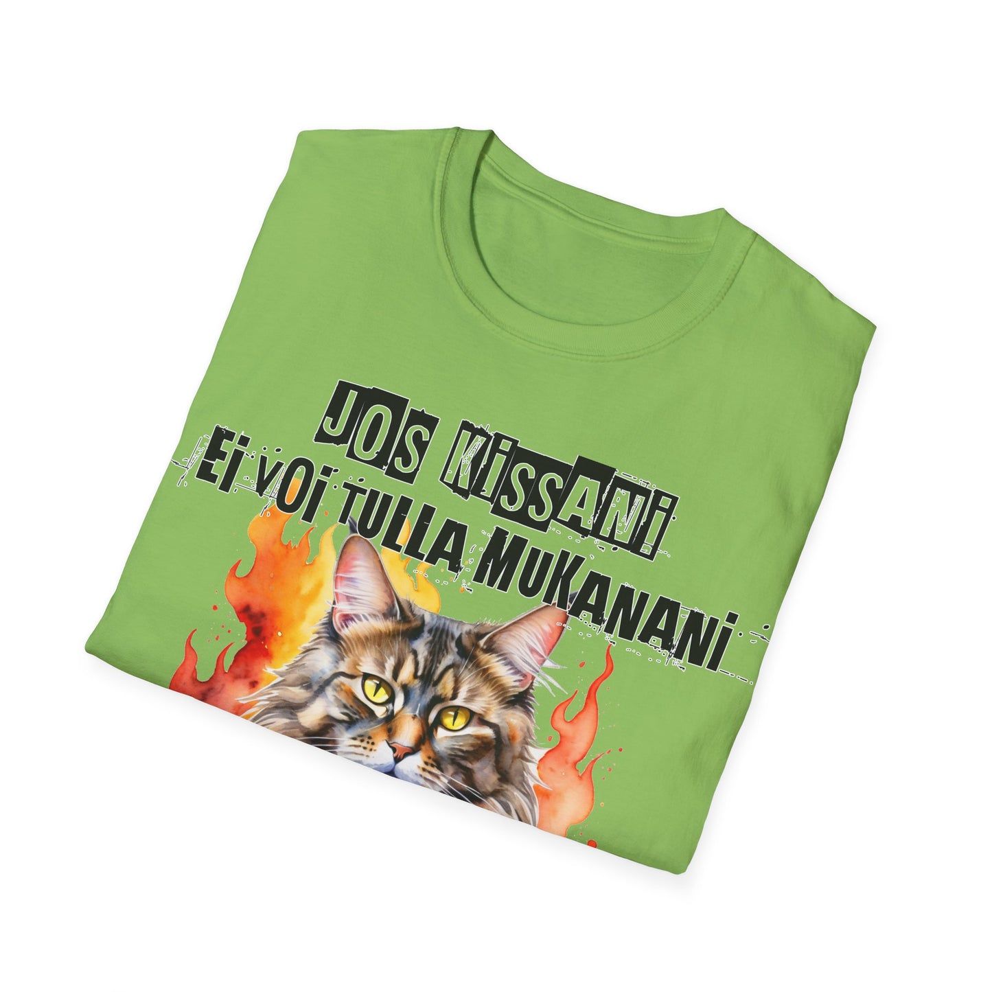 T-Paita - jos kissani ei voi tulla, minä en tule, maine coon military