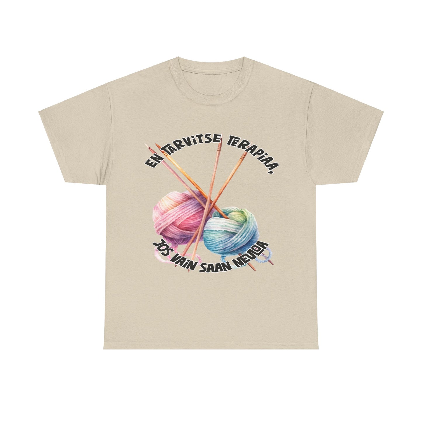 Unisex paksu t-paita: en tarvitse terapiaa jos vain saan neuloa