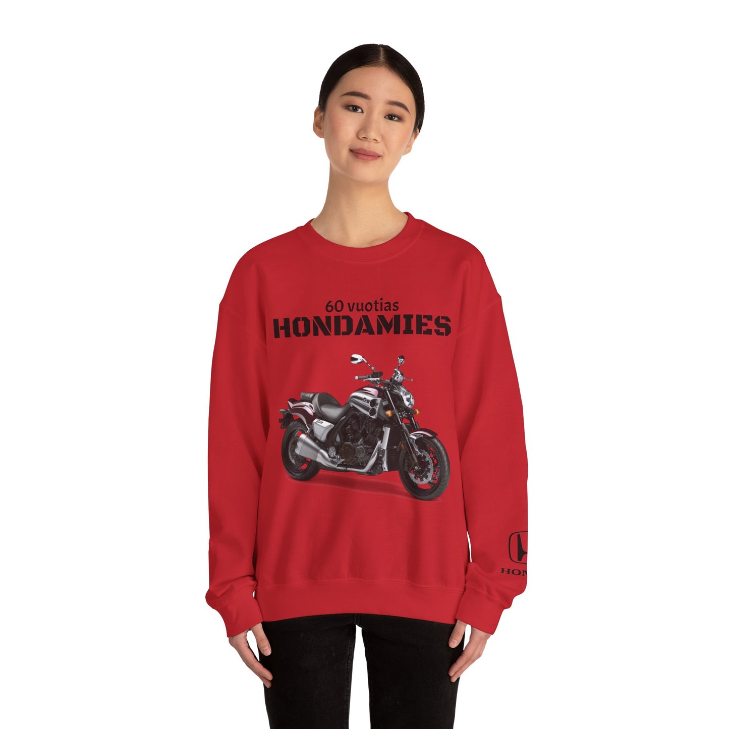 Honda VTX Motorcycle Crewneck Sweatshirt — 60 Vuotias Hondamies Rider Gift