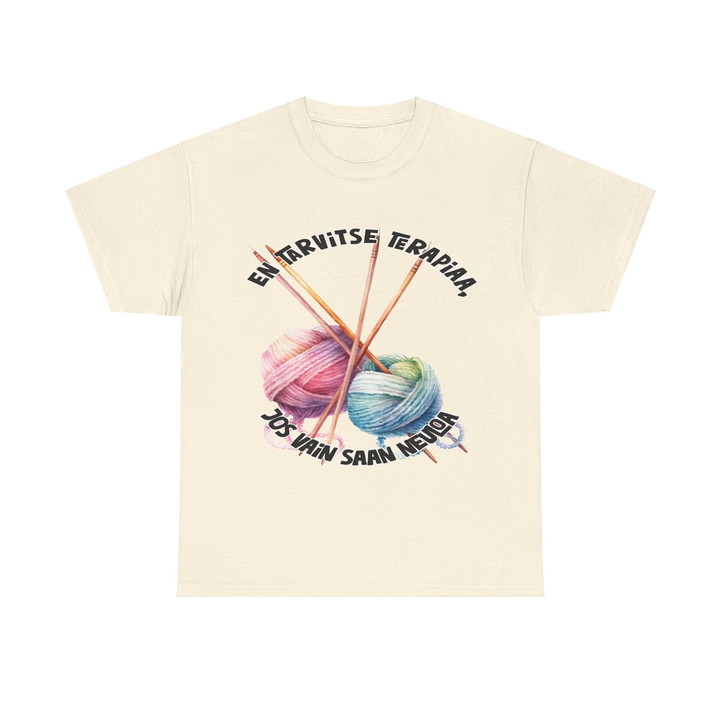 Unisex paksu t-paita: en tarvitse terapiaa jos vain saan neuloa