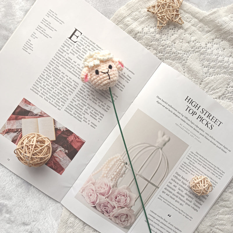 Lamb Simulation Bouquet Handmade Diy Knitting Crochet Material Bag  - käsityöpaketti  ihanat lampaat