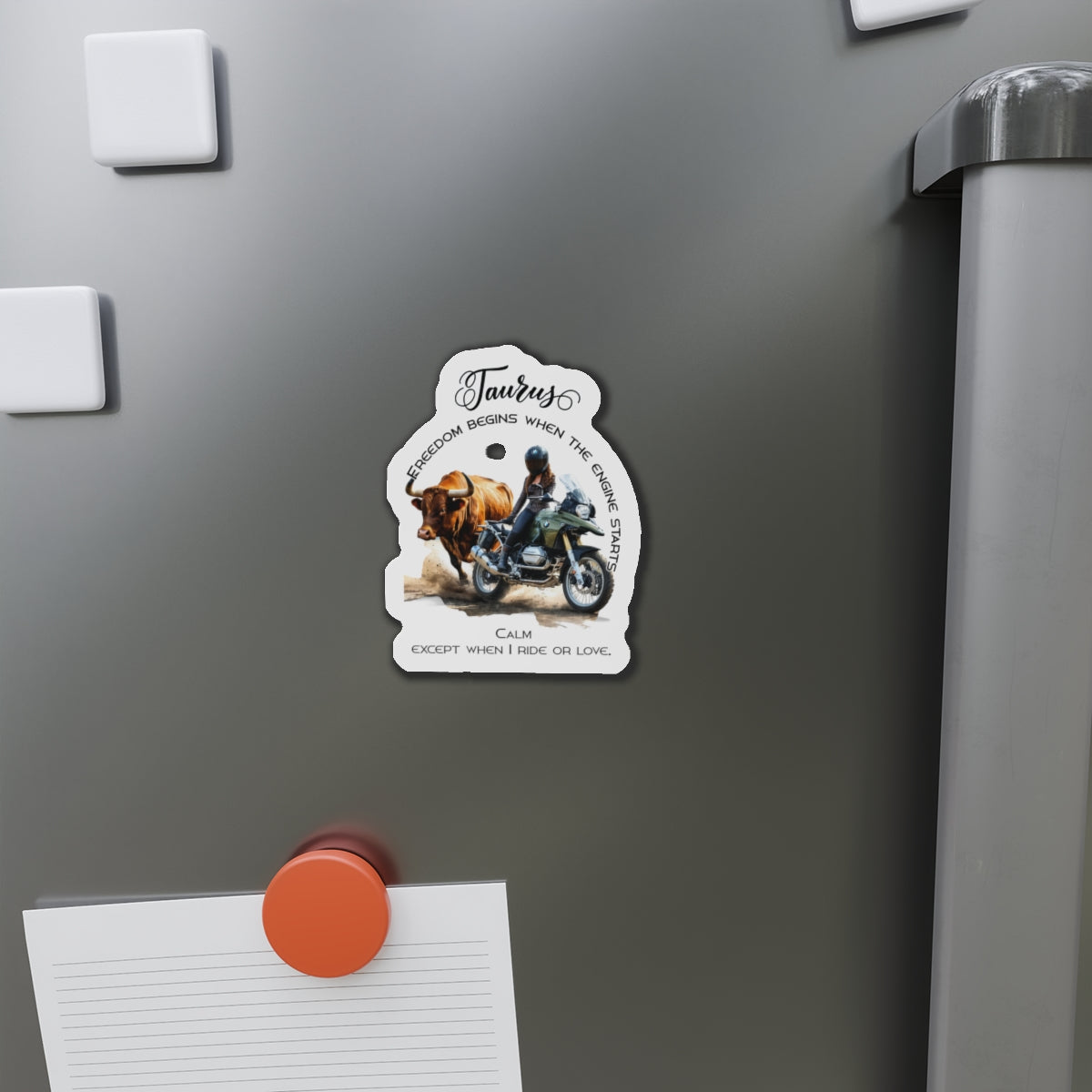 Zodiac Härkä jääkaappimagneetti, muotoon leikattu - Motoristi