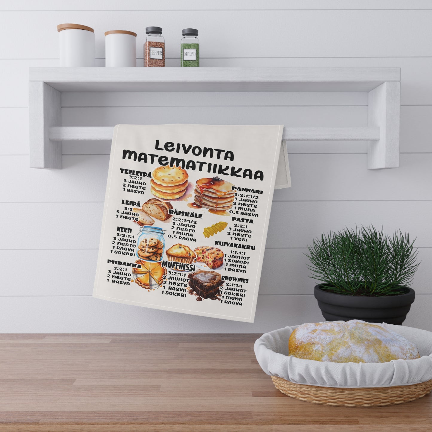 Fun Baking Recipe Tea Towels - Leivonta Matematiikka