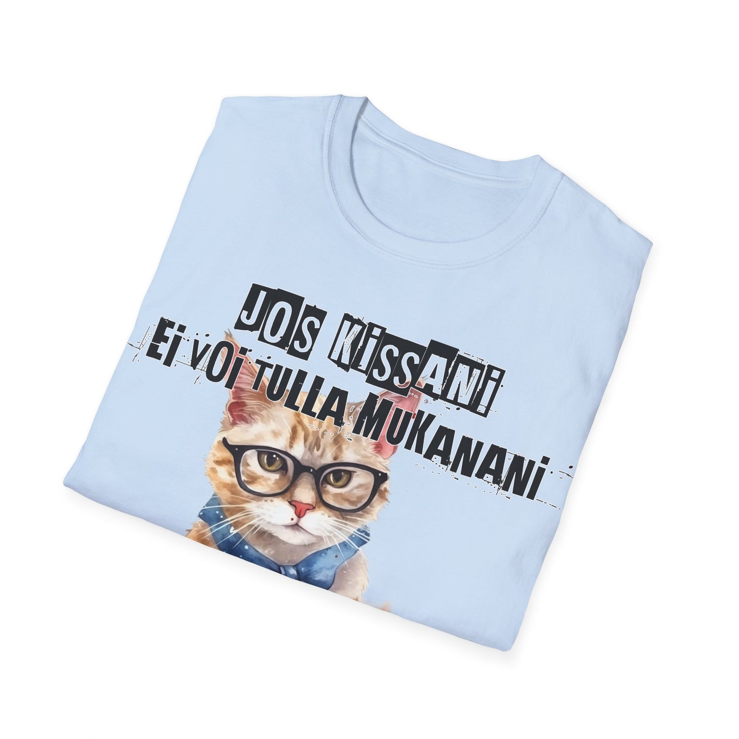 T-Paita - jos kissani ei voi tulla, minä en tule, kotikissa ja kahvikuppi