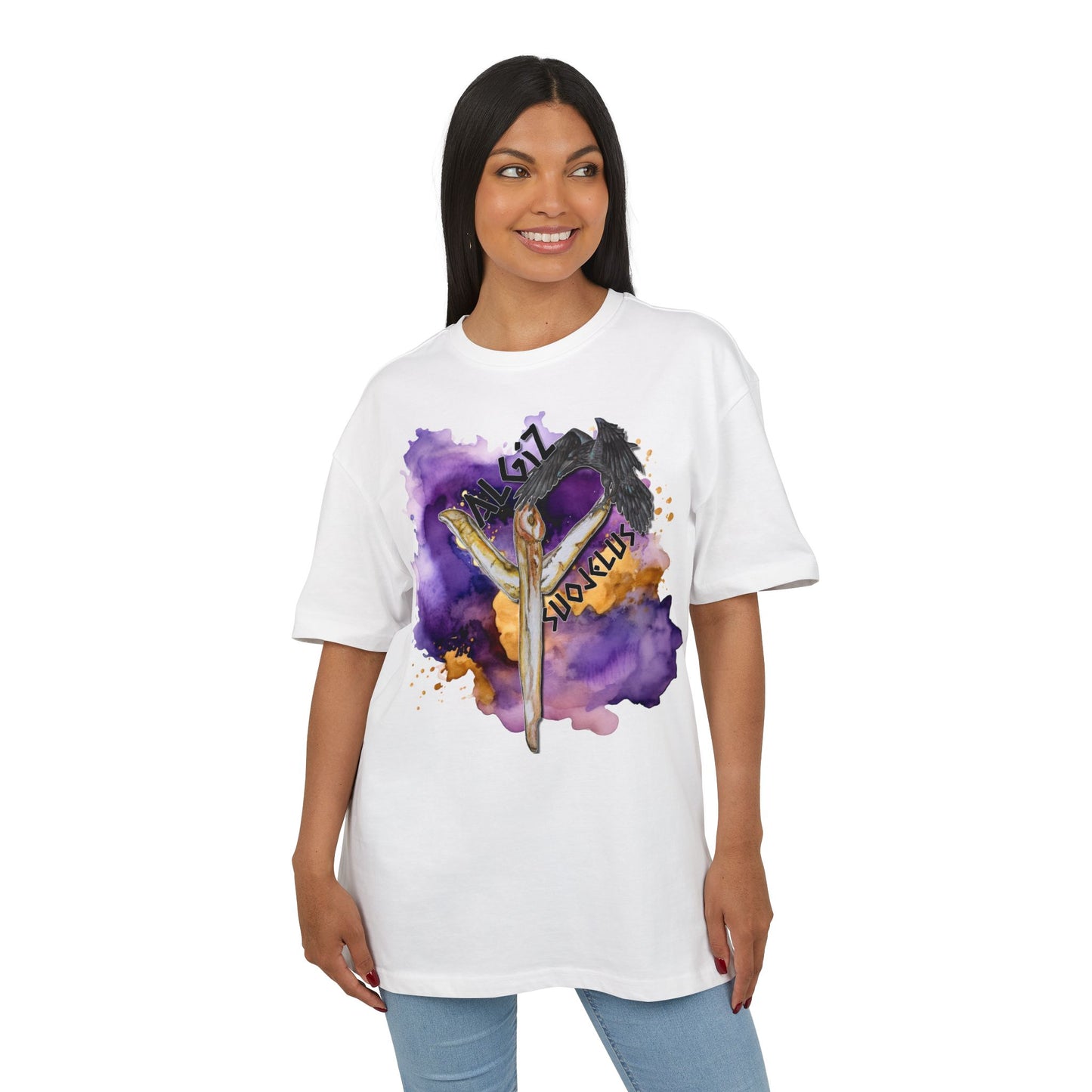 Riimu Algiz t-paita Unisex Heavy Oversize Teeppari