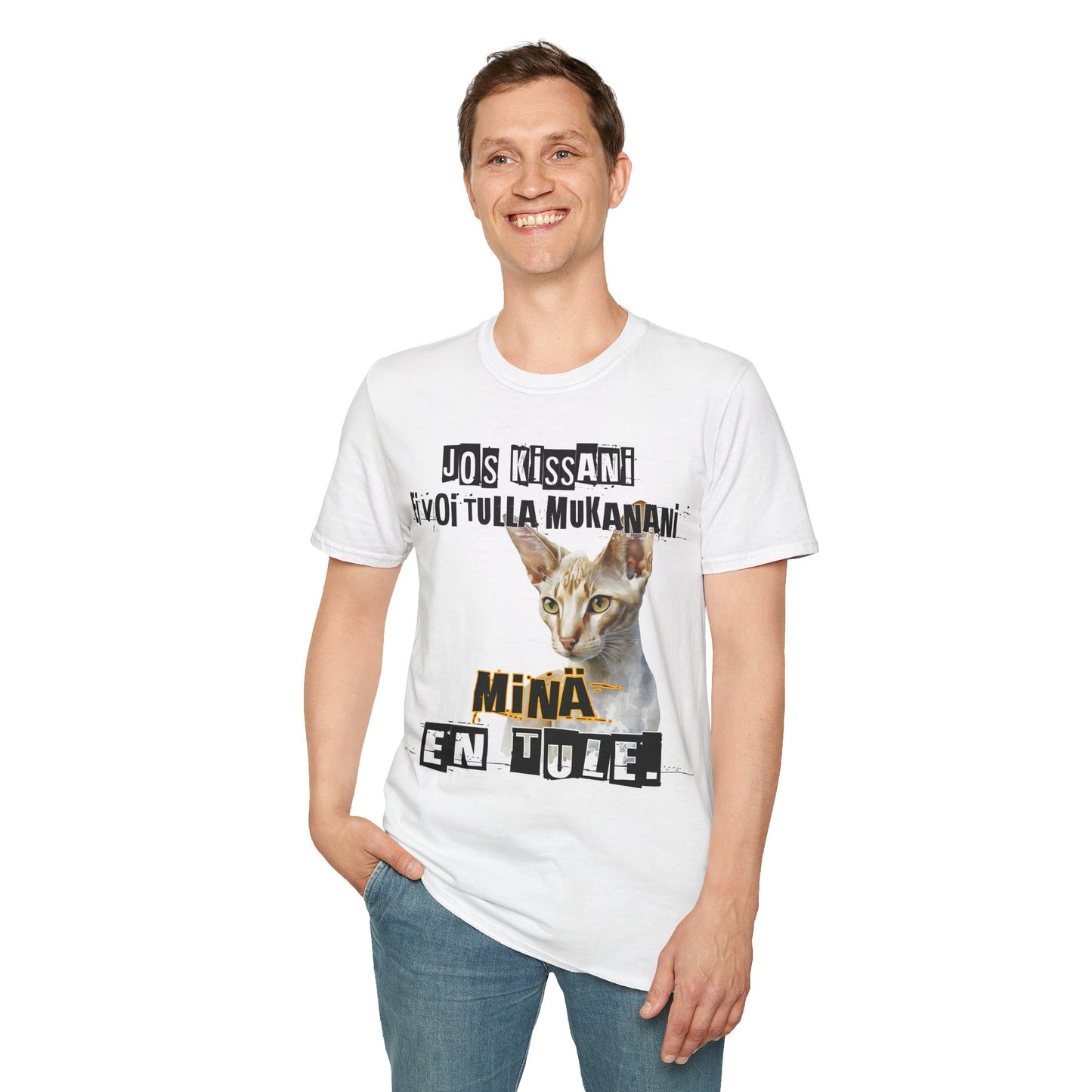 T-Paita - jos kissani ei voi tulla, minä en tule, lyhytkarva itämainen eli oriental shorthair