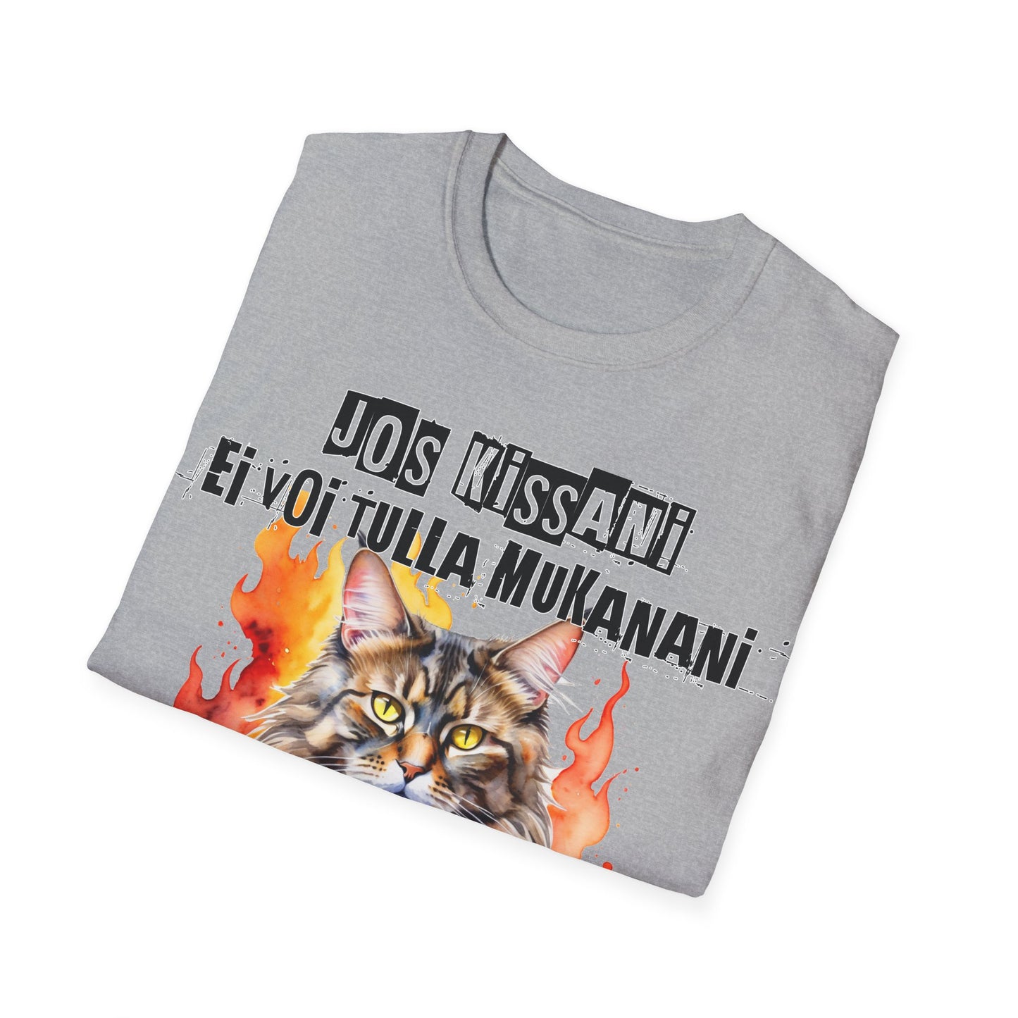 T-Paita - jos kissani ei voi tulla, minä en tule, maine coon military