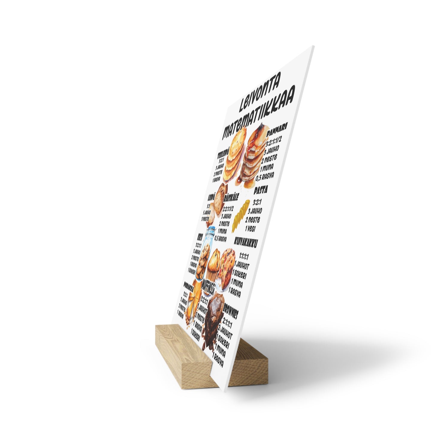 Recipe Board with Stand - Leivontamatematiikkaa