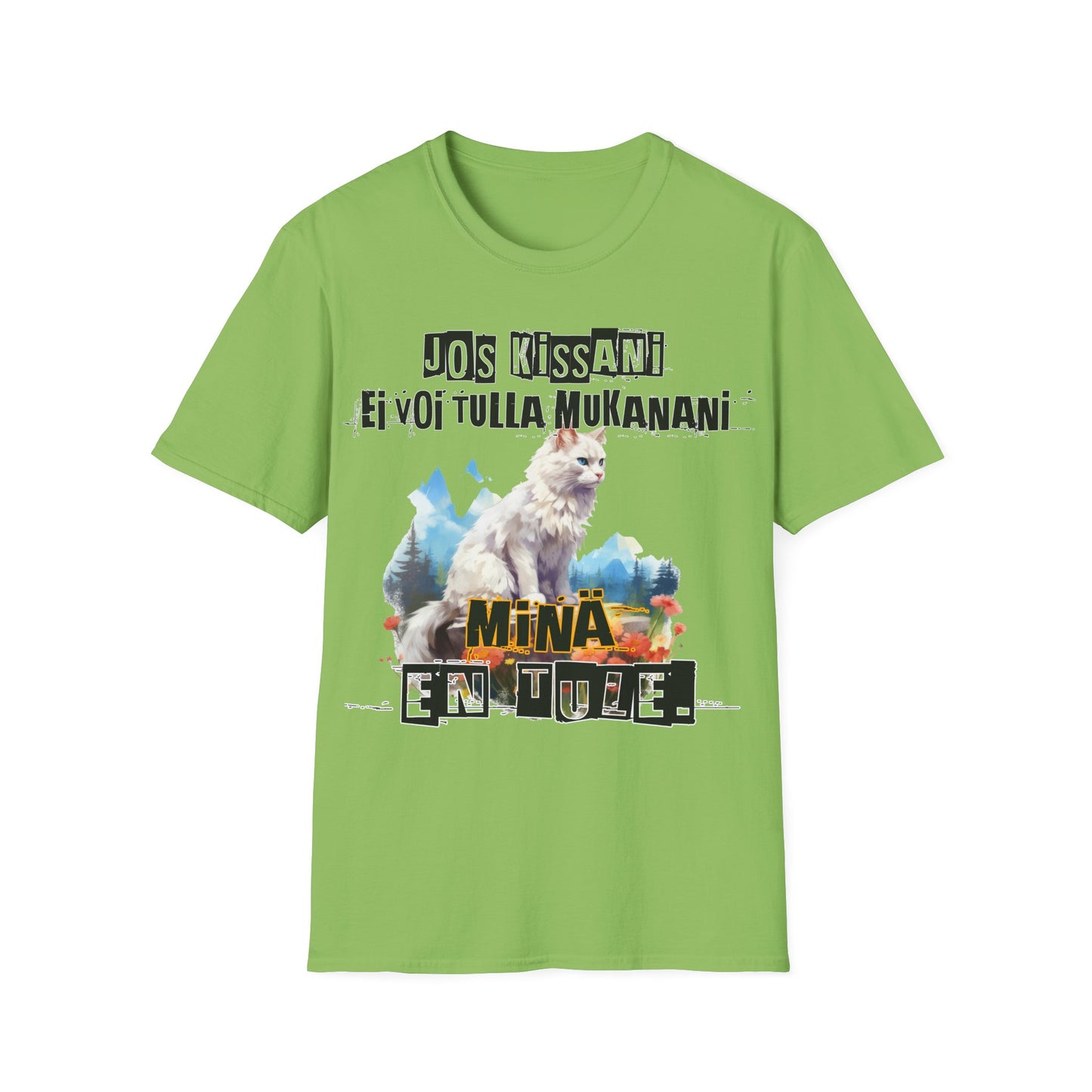 T-Paita -  jos kissani ei voi tulla, minä en tule, turkish angora