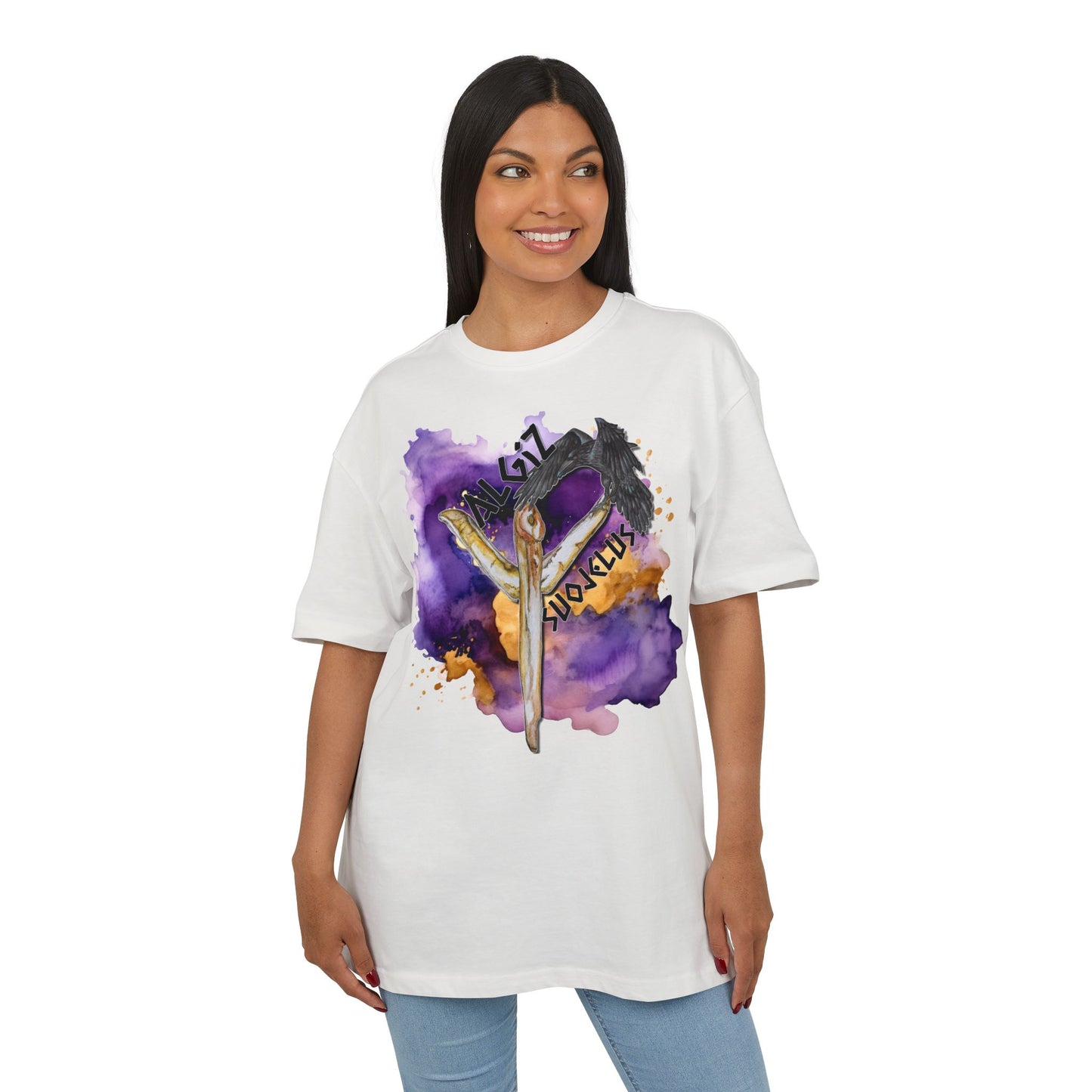 Riimu Algiz t-paita Unisex Heavy Oversize Teeppari