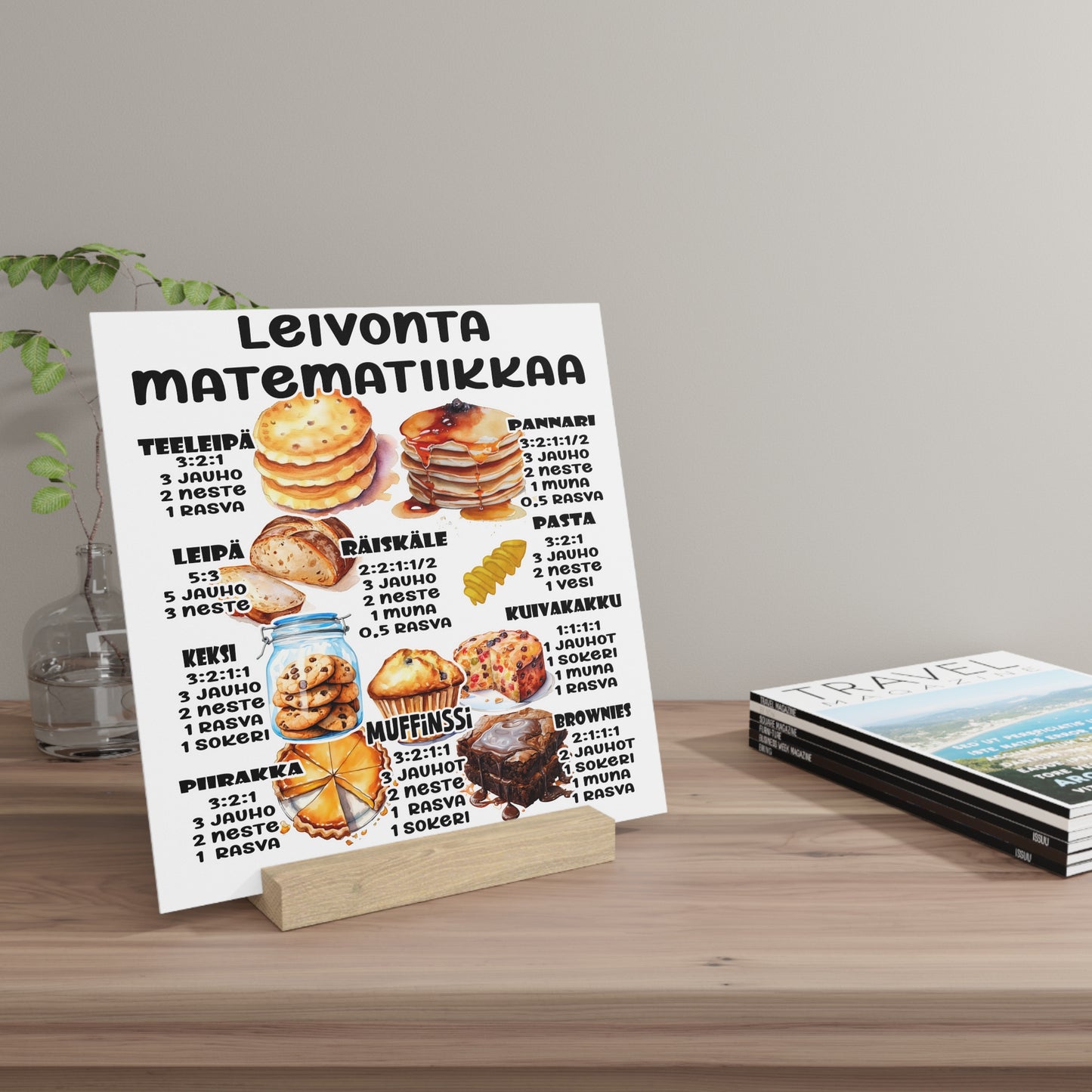 Recipe Board with Stand - Leivontamatematiikkaa