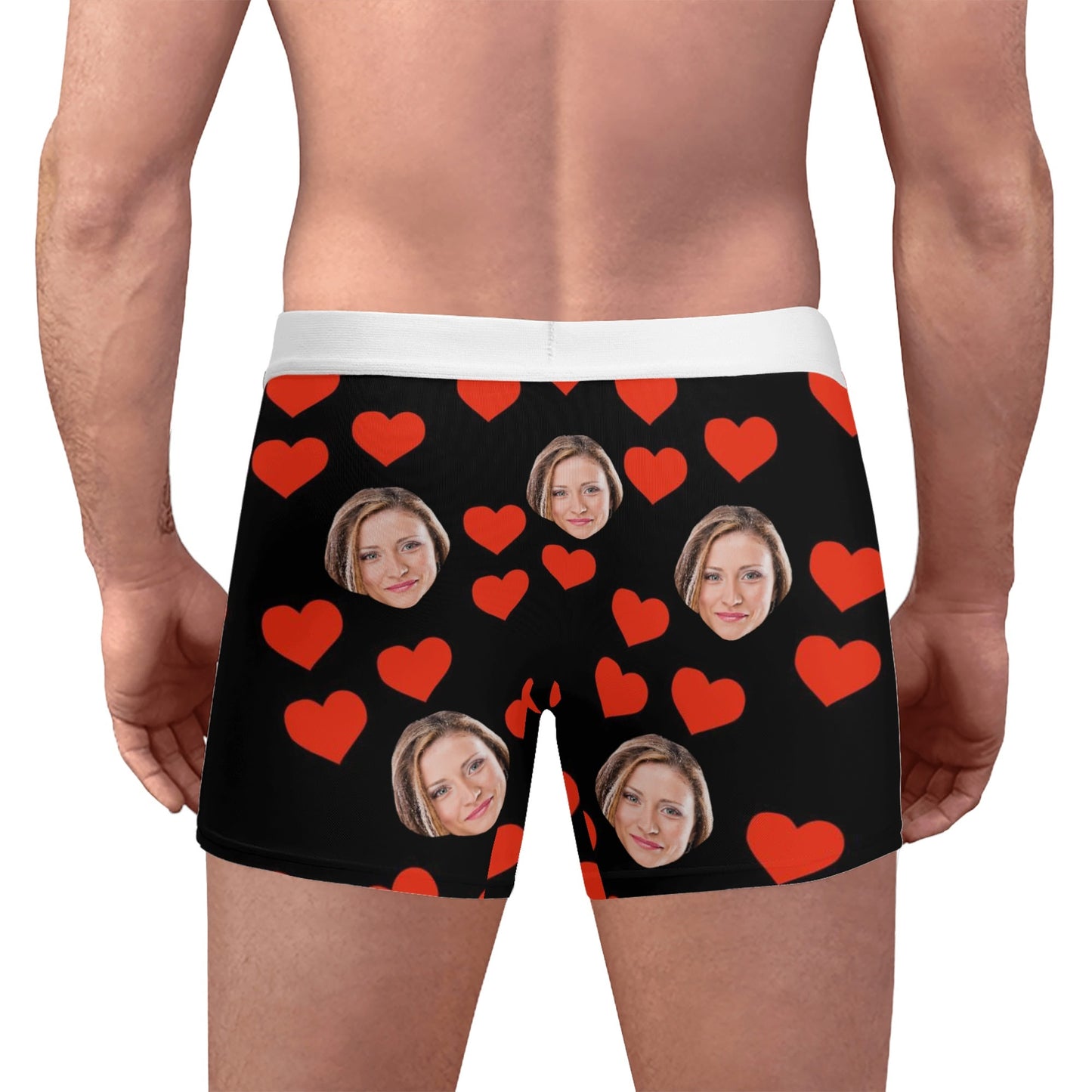 Miesten custom kalsarit - love kuvalla ja Tekstillä Koristellut Bokserit