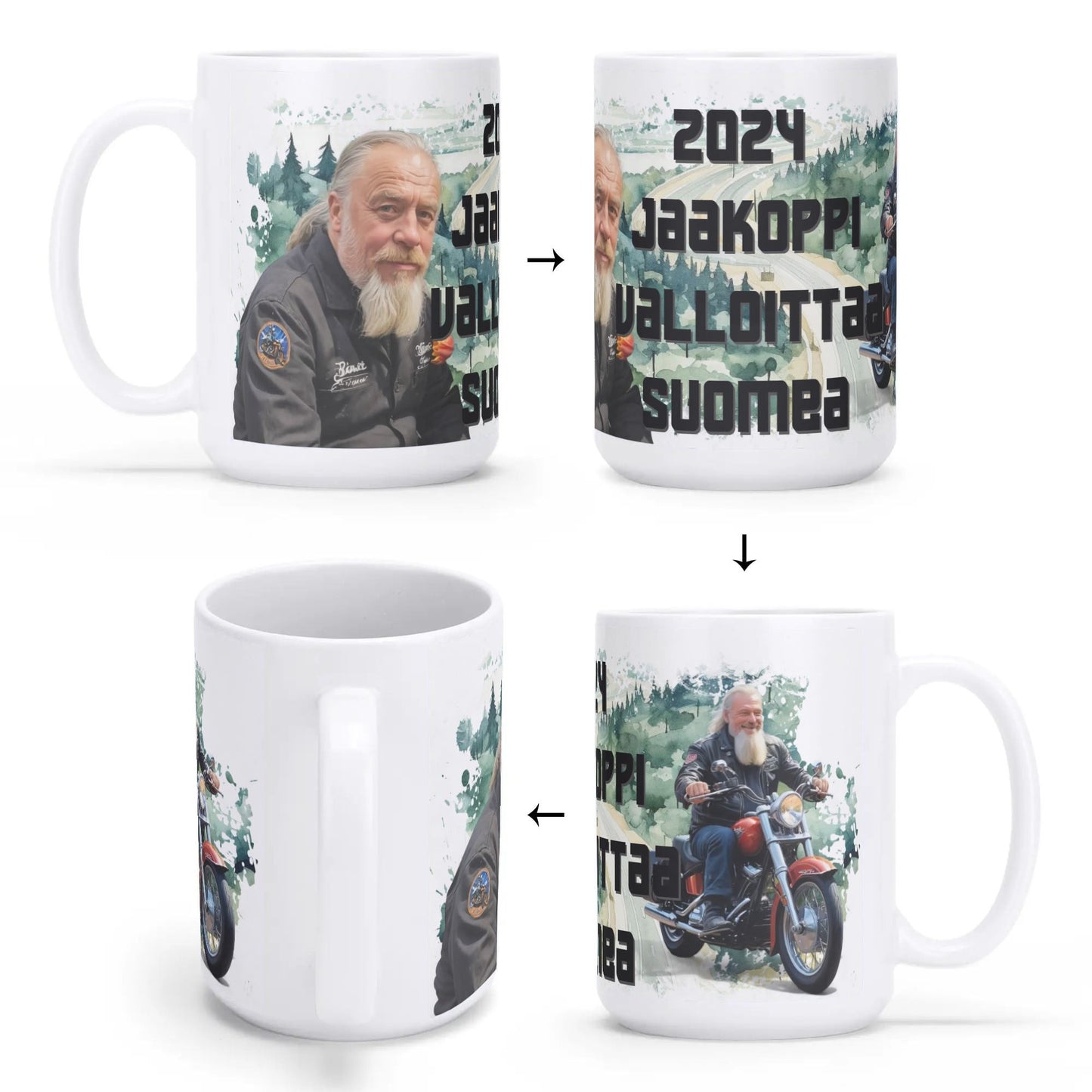 HELLLIVE muki from Lieto + motoristi ja vaikk mopon kuva sekä sun teksti