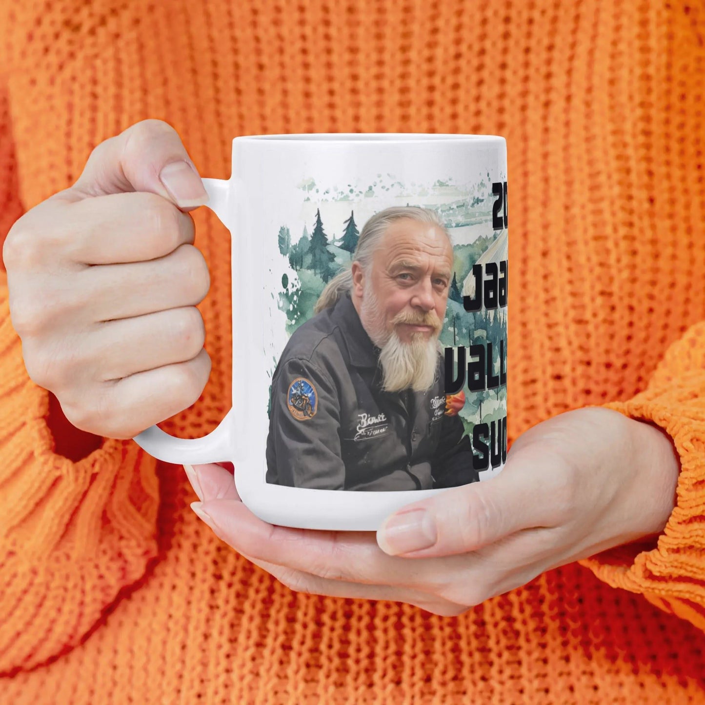 HELLLIVE muki from Lieto + motoristi ja vaikk mopon kuva sekä sun teksti