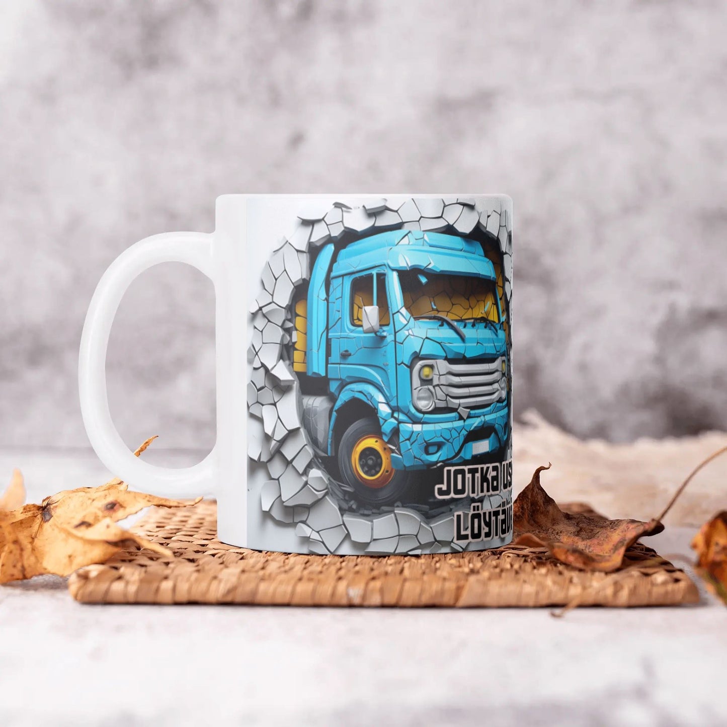 HELLLIVE muki from Lieto - betoniseinä + oma kuva muki