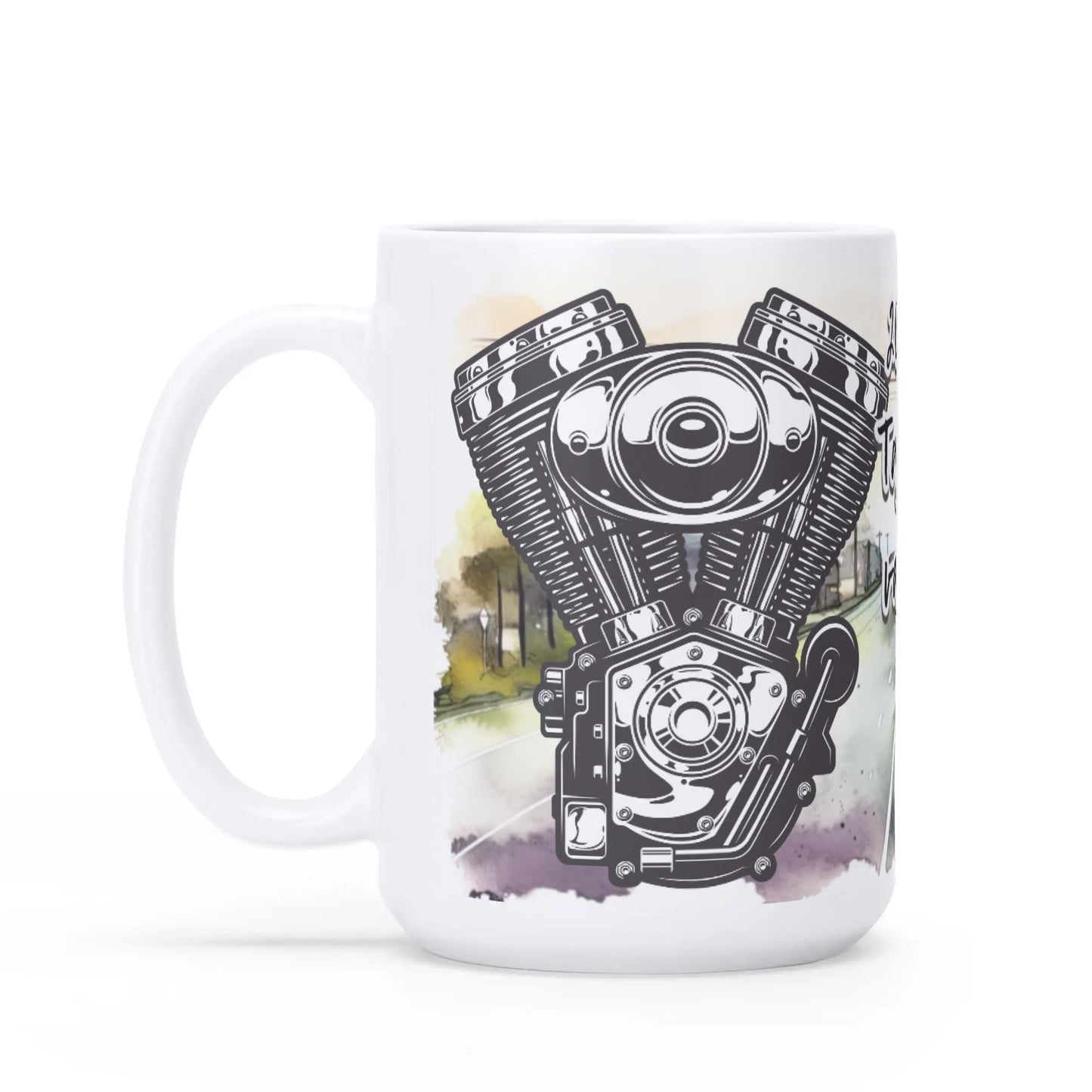 HELLLIVE muki from Lieto - kylätie + motoristi ja vaikk mopon kuva sekä sun teksti