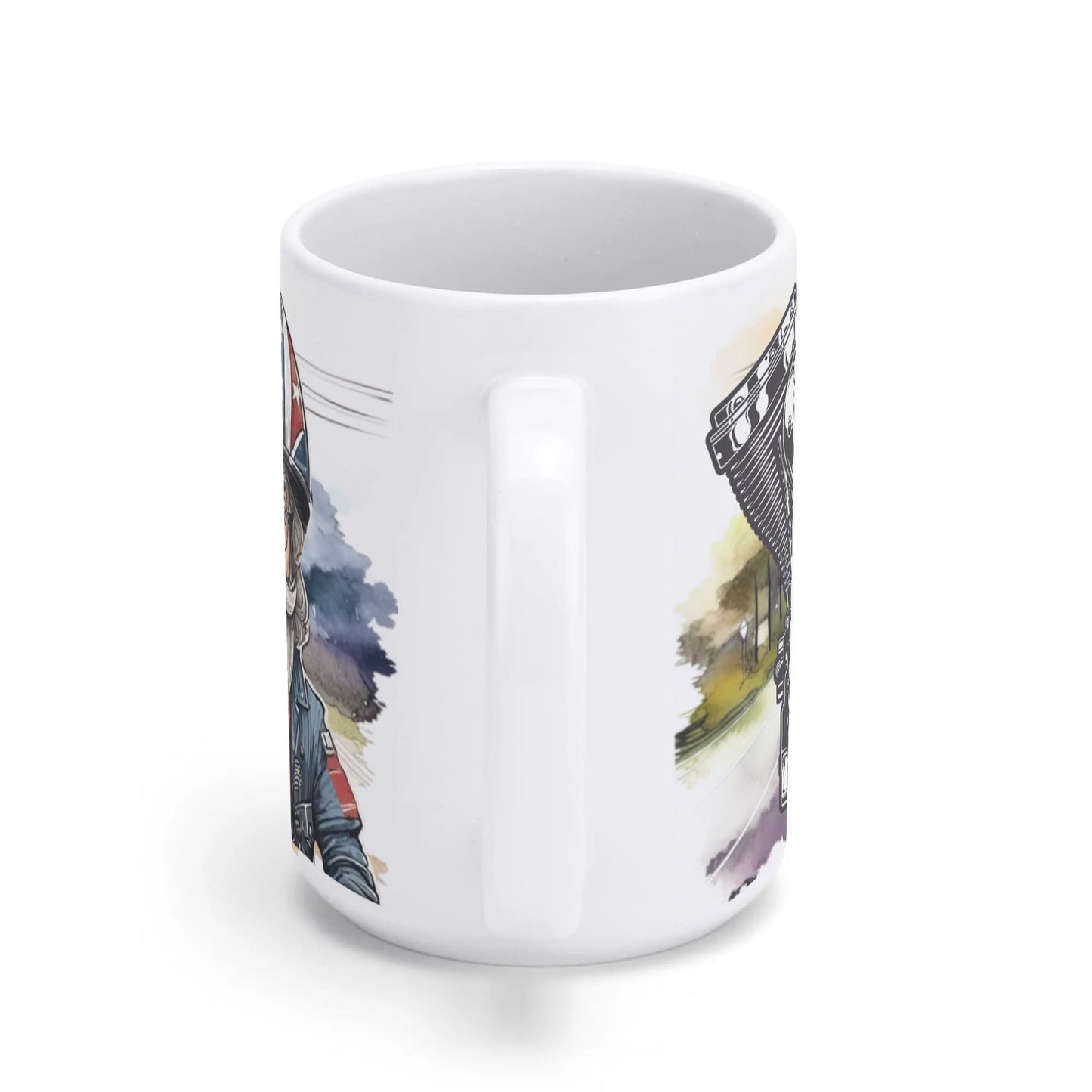 HELLLIVE muki from Lieto - kylätie + motoristi ja vaikk mopon kuva sekä sun teksti