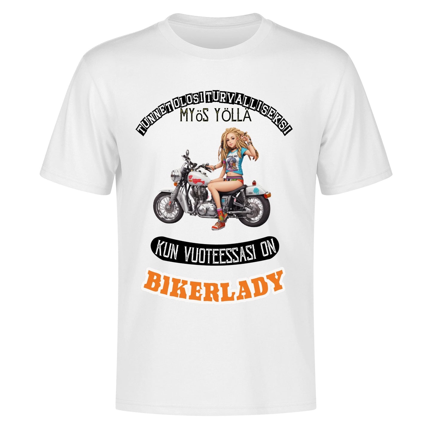 Muokkaa itse - Miesten puuvilla t-paita: printit ees ja takana kans