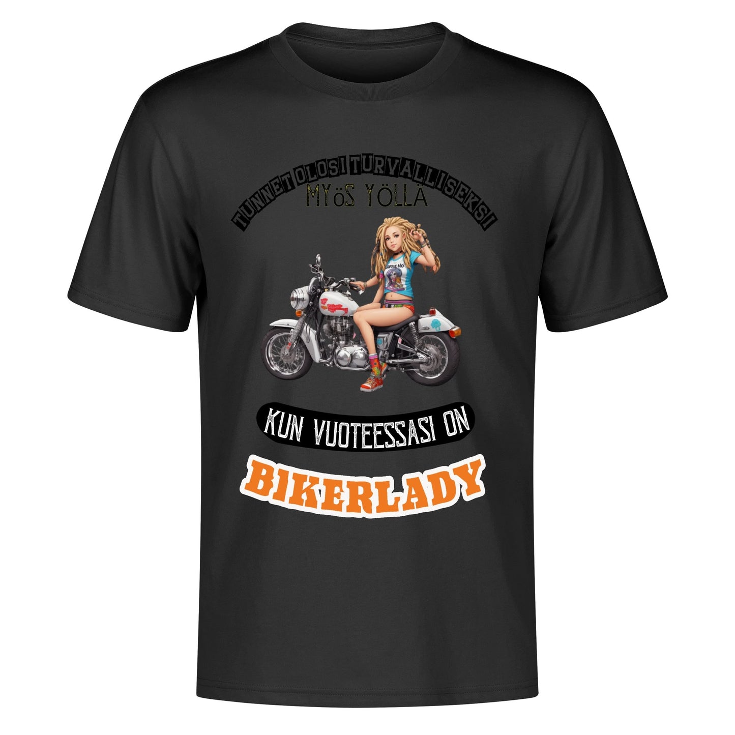 Muokkaa itse - Miesten puuvilla t-paita: printit ees ja takana kans