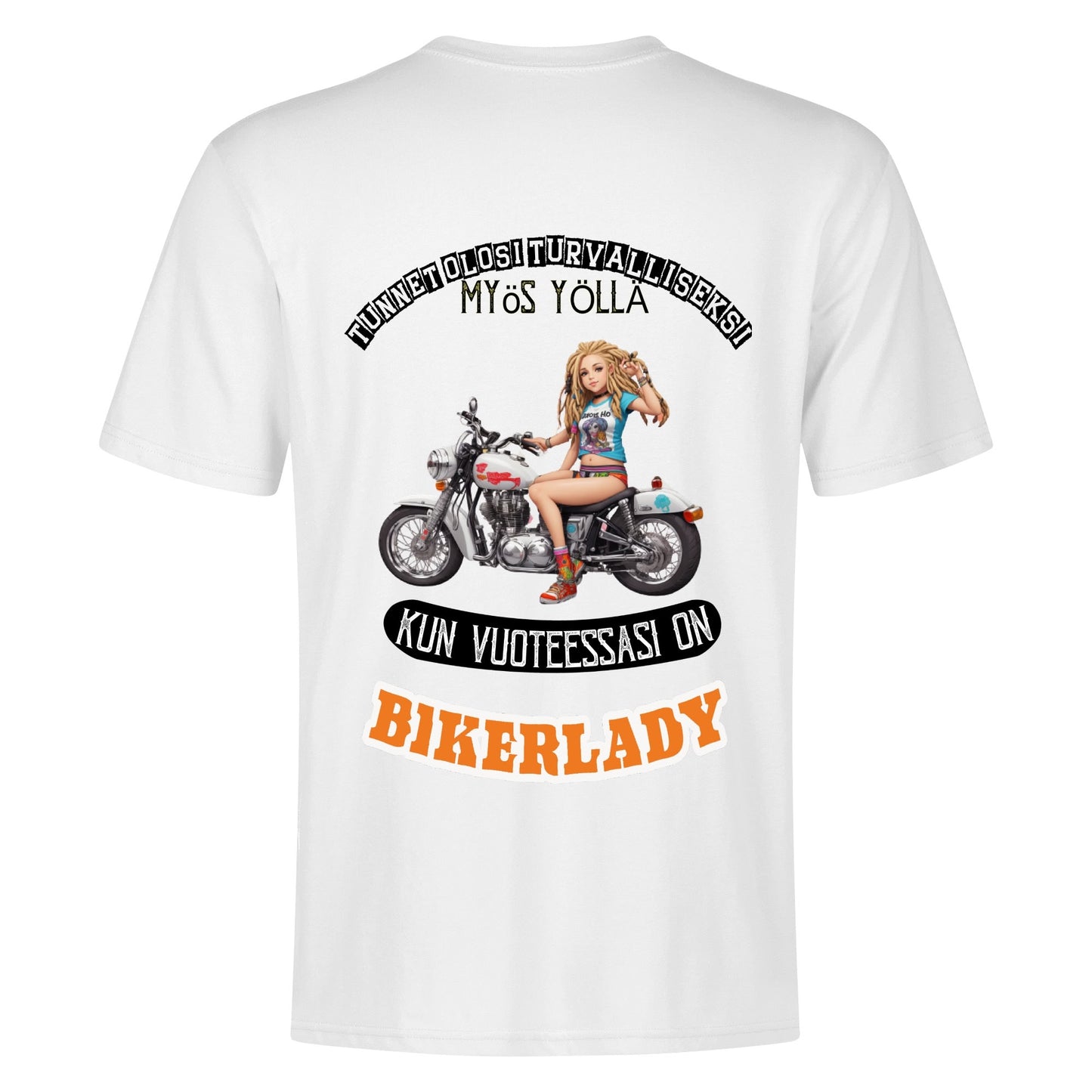 Muokkaa itse - Miesten puuvilla t-paita: printit ees ja takana kans