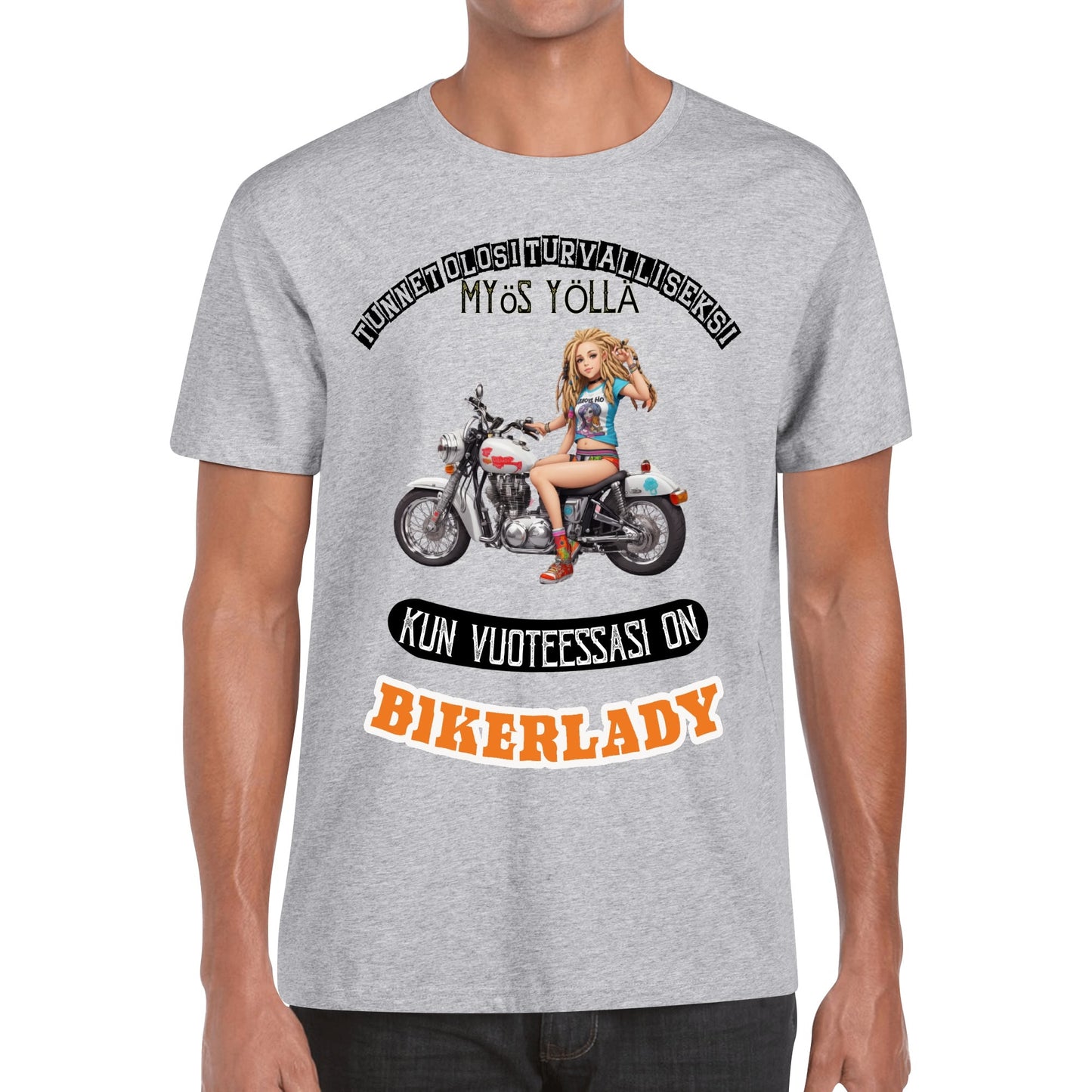 Muokkaa itse - Miesten puuvilla t-paita: printit ees ja takana kans