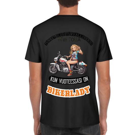 Muokkaa itse - Miesten puuvilla t-paita: printit ees ja takana kans