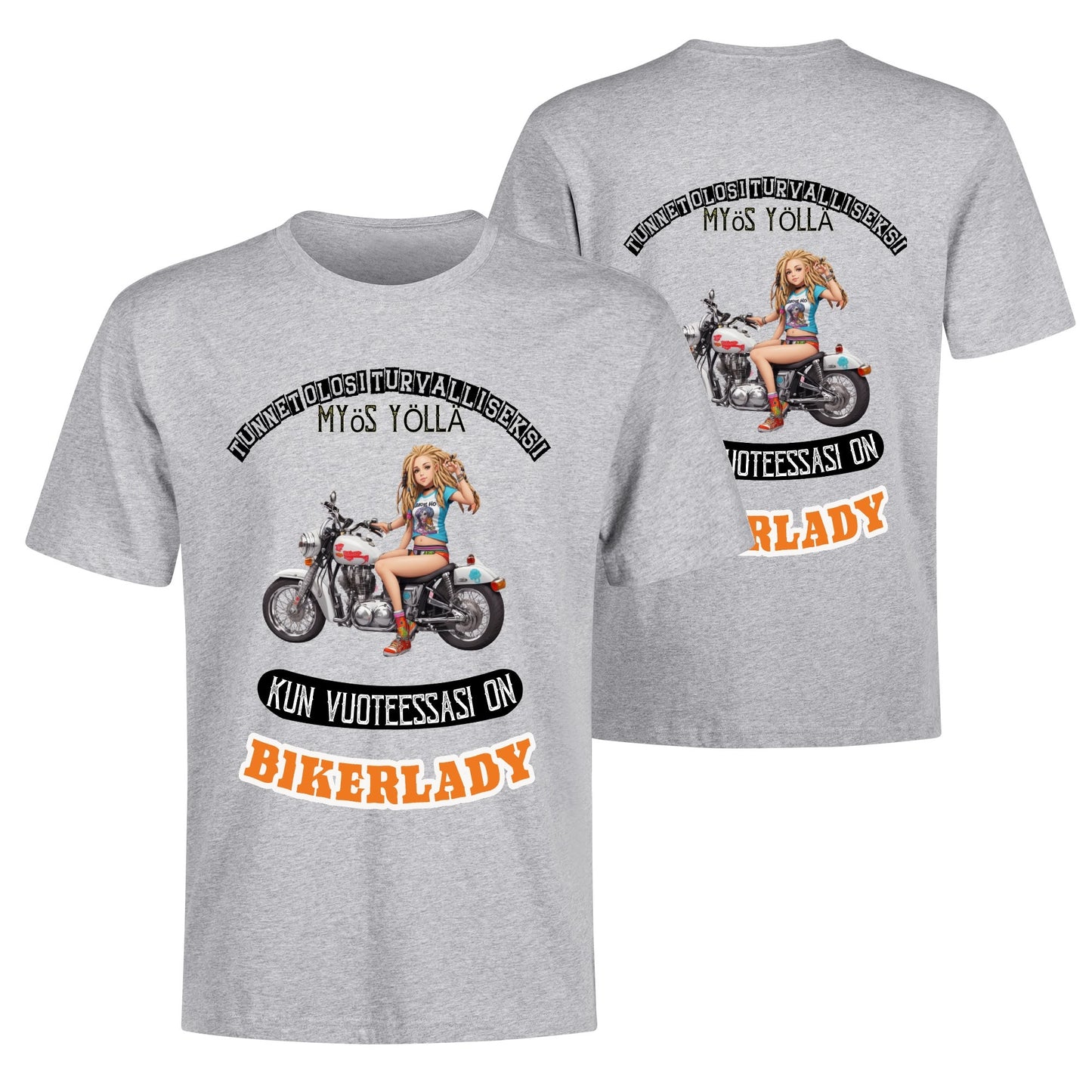 Muokkaa itse - Miesten puuvilla t-paita: printit ees ja takana kans