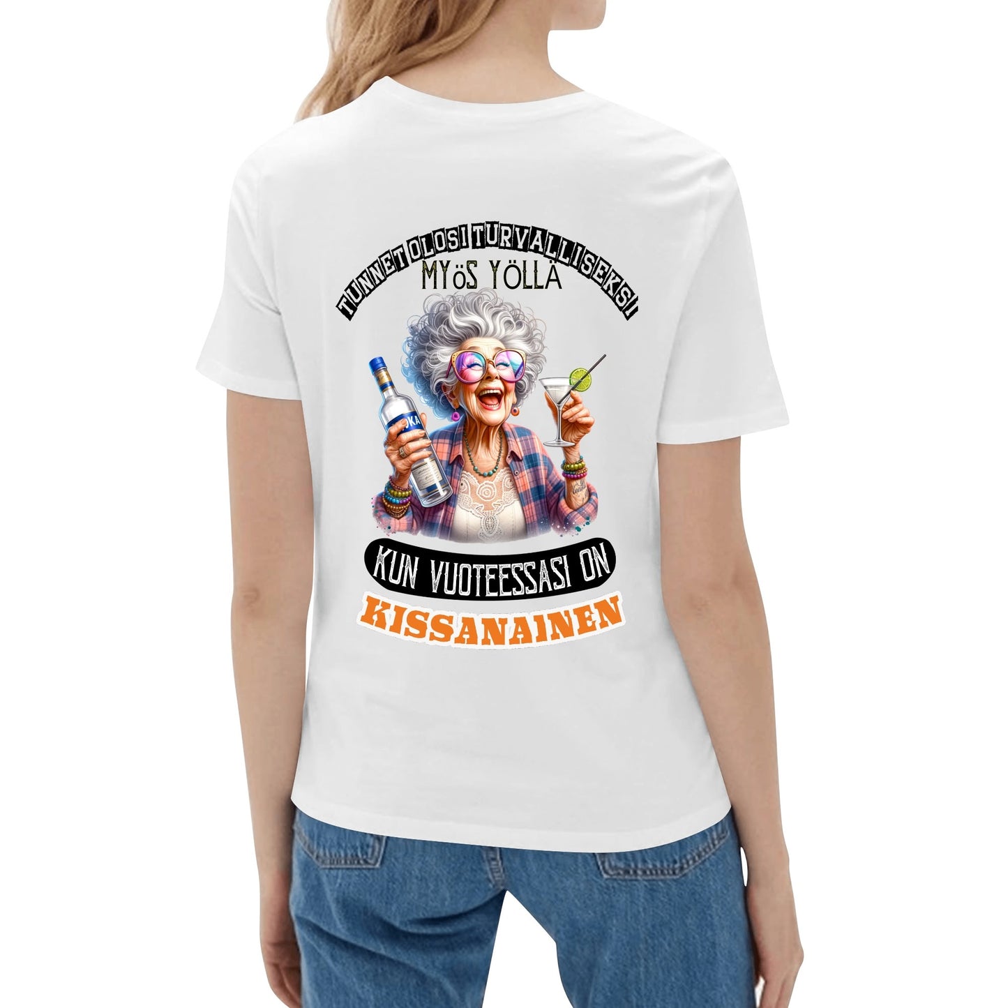 Muokkaa itse: kuva ja teksti – naisten puuvillapaita