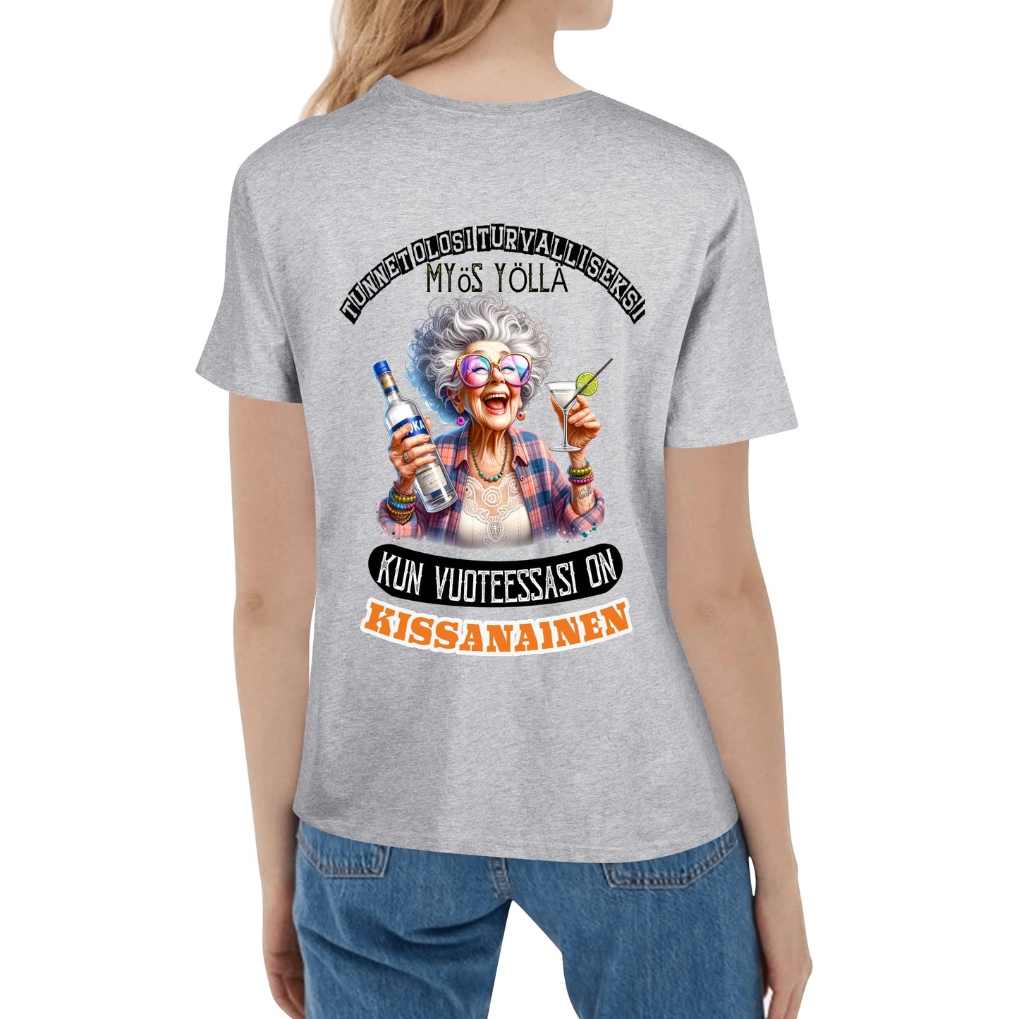 Muokkaa itse: kuva ja teksti – naisten puuvillapaita