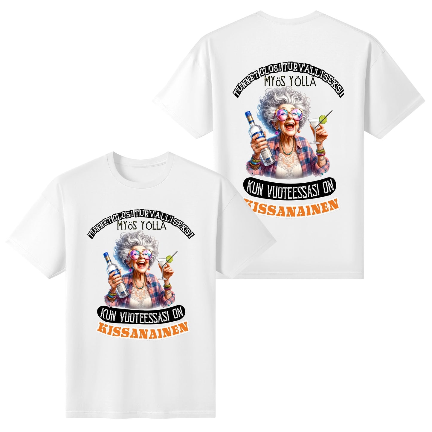 Muokkaa itse: kuva ja teksti – naisten puuvillapaita