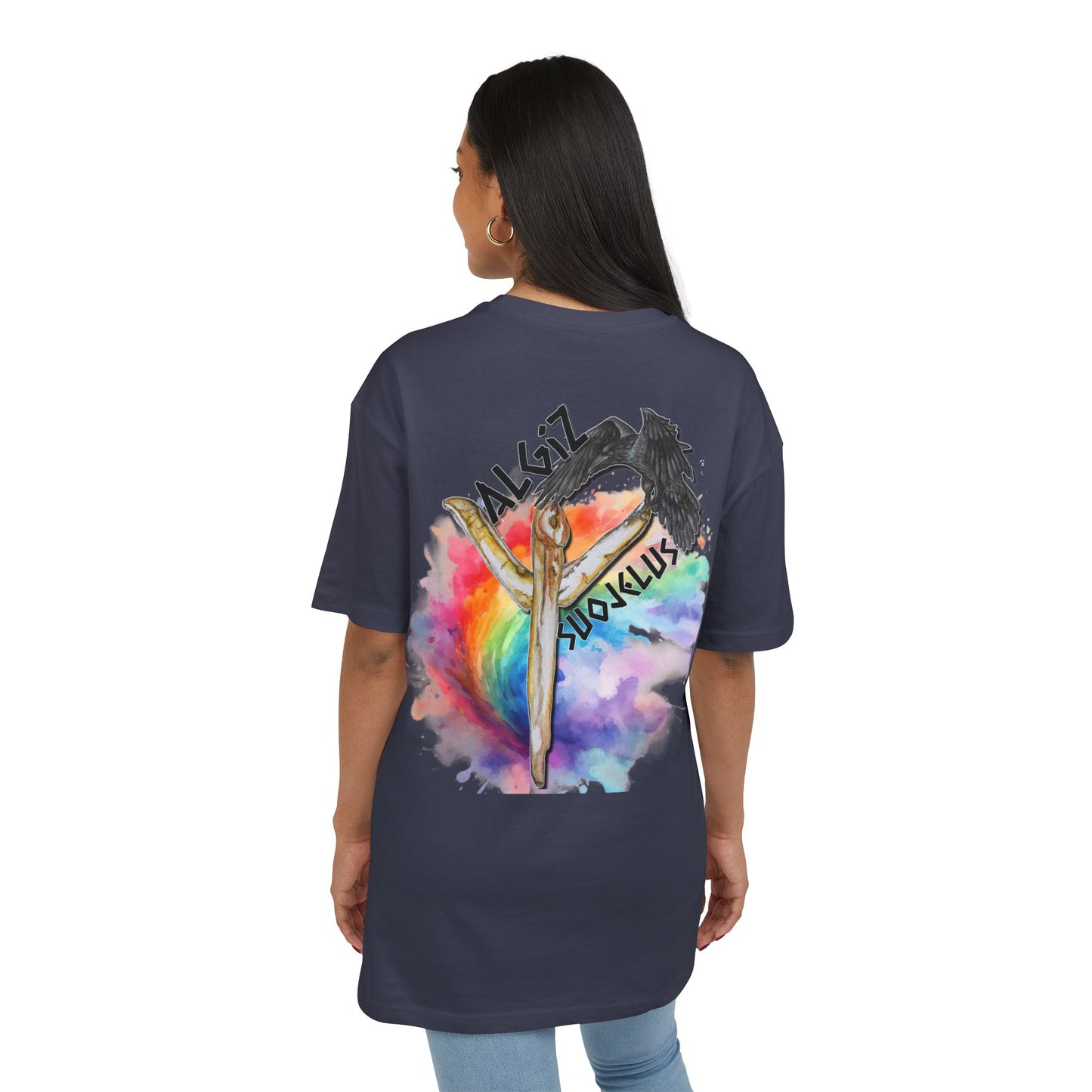 Riimu Algiz t-paita Unisex Heavy Oversize Teeppari