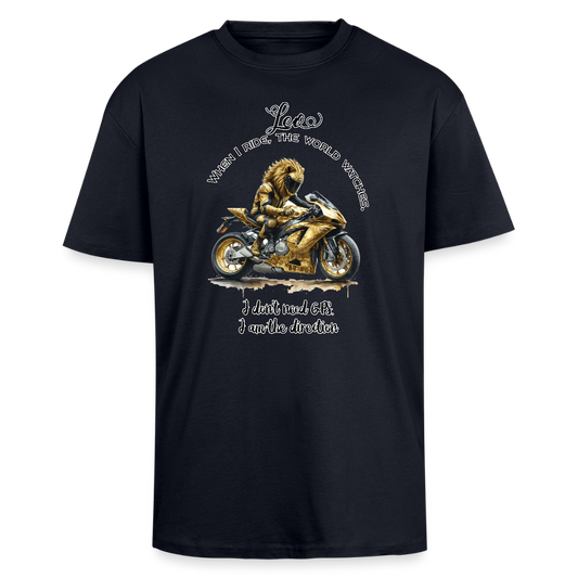 Leijona-motoristi – Kaikkien kuskien kuningas - Paksu Oversized T-paita - laivastonsininen