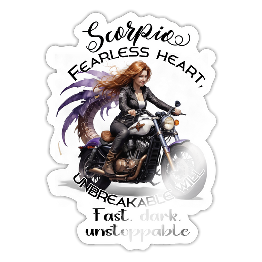 fearless heart skorpioni – biker editioni - Tarra - valkoinen kiiltävä