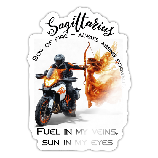 Motoristi-Jousimies ja sen Enkelin Helvetillinen Liito – Tarra joka ei pyydä lupaa - valkoinen kiiltävä