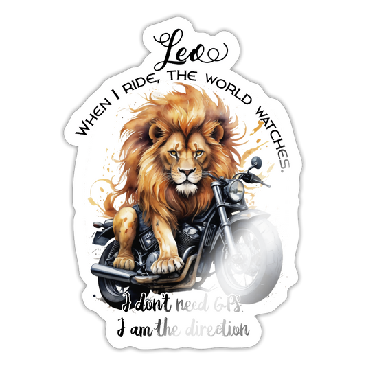 Motoristi horoskooppi Leo - Leijona - tarra - valkoinen kiiltävä