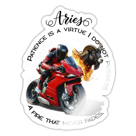 oinas horoskooppi - tulinen oinas Tarra - valkoinen kiiltävä