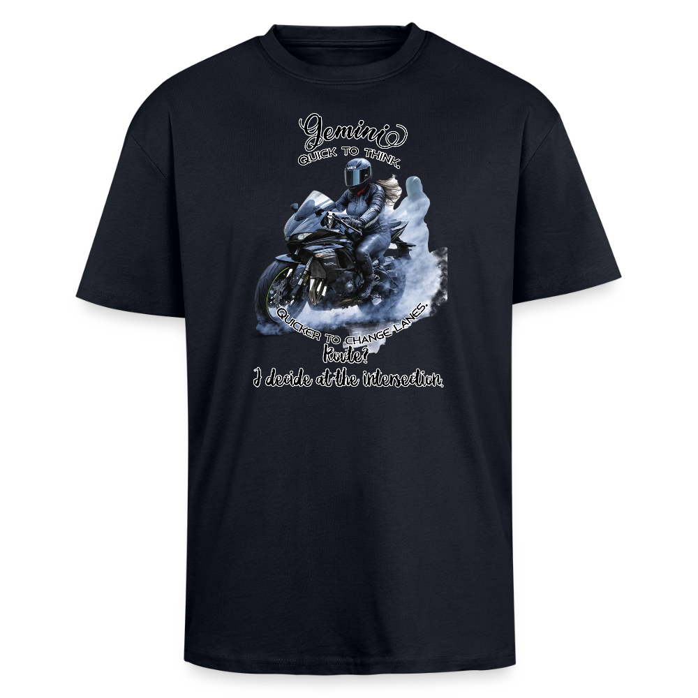 Kaksoset & Kaasukahva - Paksu Oversized T-paita - laivastonsininen
