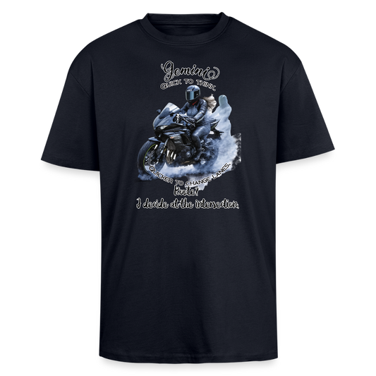 Kaksoset & Kaasukahva  - Paksu Oversized T-paita - laivastonsininen