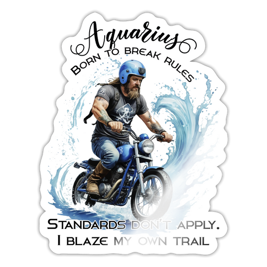 Vesimies-biker-tarra – täsä ei ajeta pilvissä, vaan vedessä - valkoinen kiiltävä