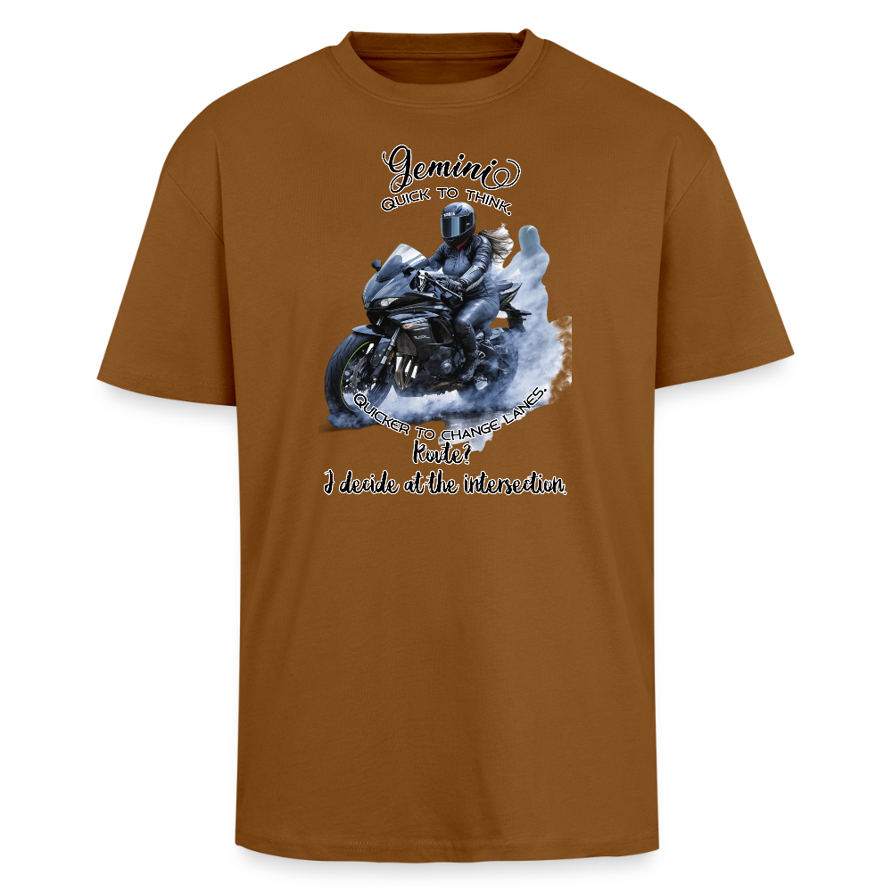 Kaksoset & Kaasukahva - Paksu Oversized T-paita - toffee