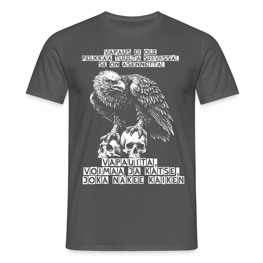 Miesten t-paita - kotka - hiilenharmaa