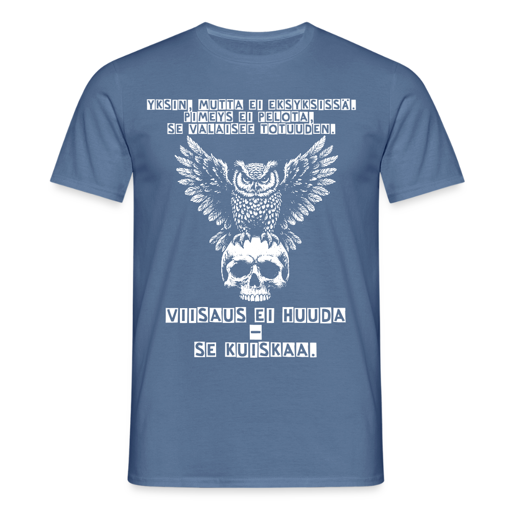 Miesten t-paita - huuhkaja - kyyhkynsininen
