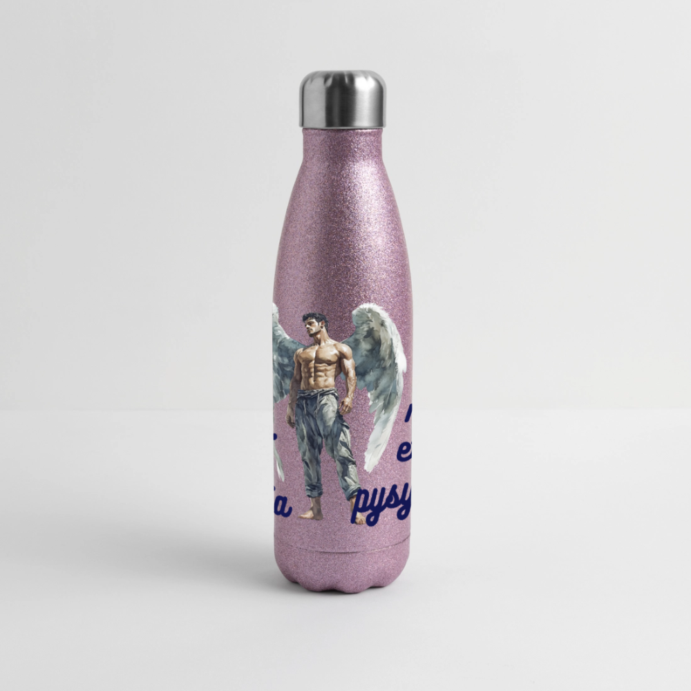 suojelusenkeli Glitter-termospullo ruostumattomasta teräksestä - pinkki kimalle