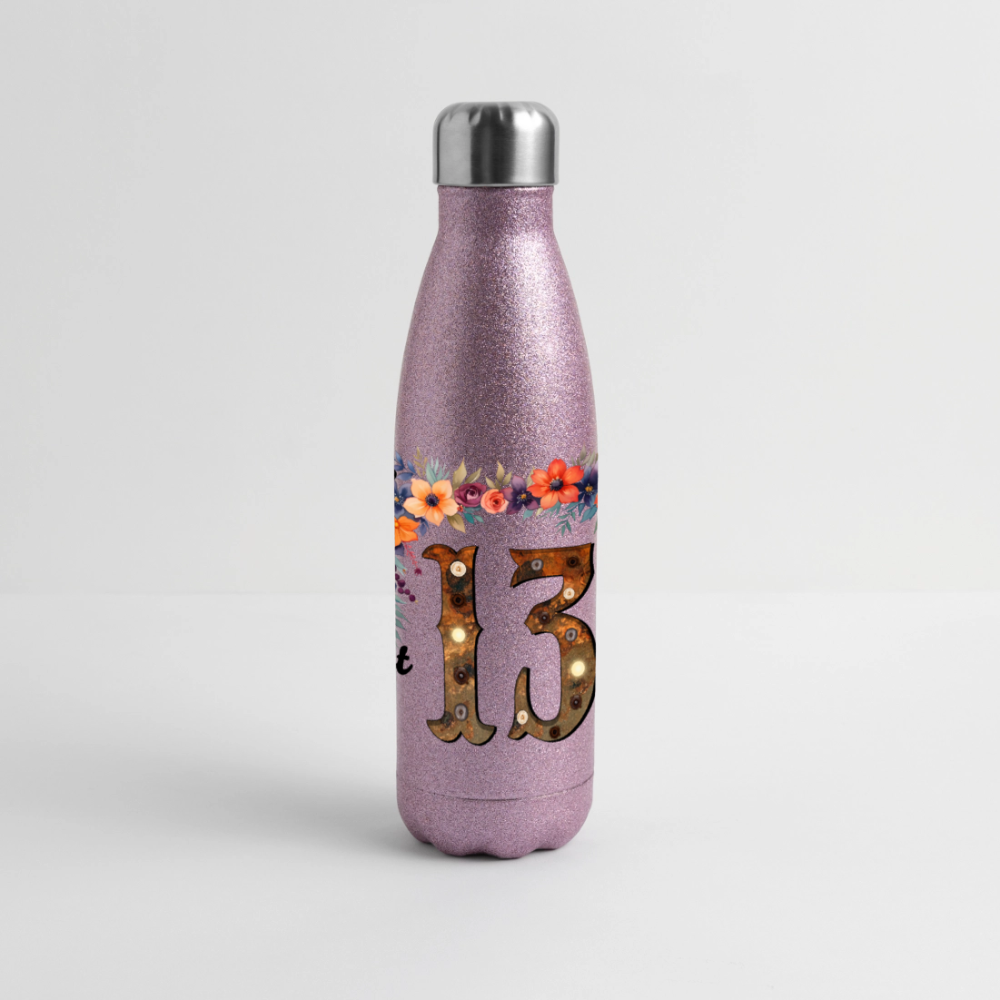 Glitter-termospullo ruostumattomasta teräksestä - 13 - pinkki kimalle