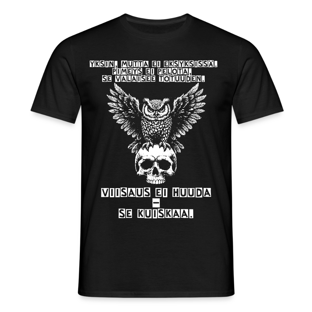 Miesten t-paita - huuhkaja - musta