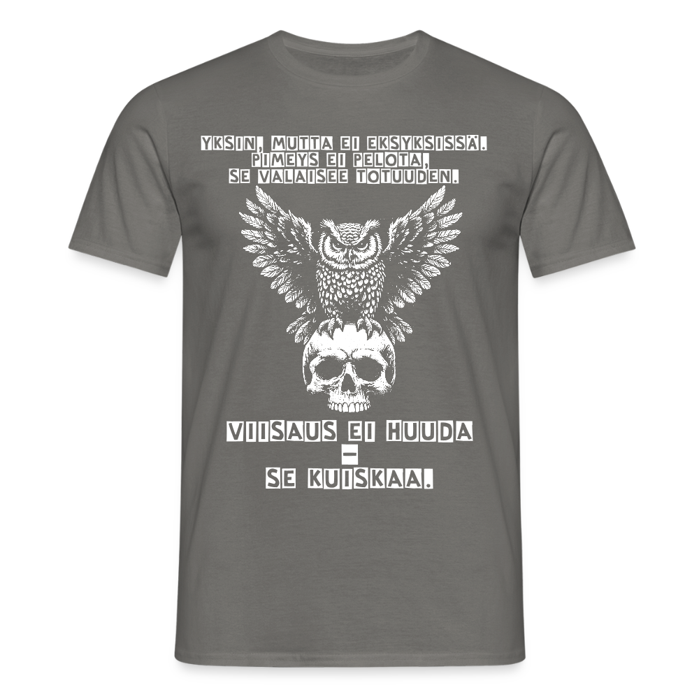 Miesten t-paita - huuhkaja - grafiitinharmaa